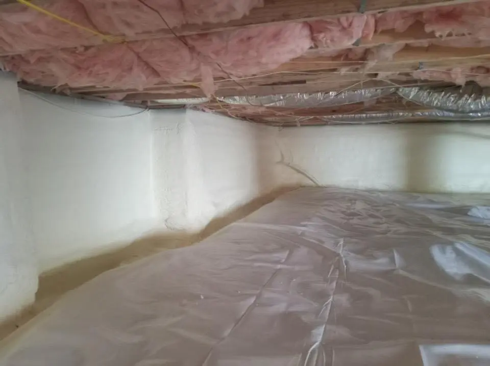 Crawl space encapsulation with closed-cell spray foam for Spray Foam Roofing Repair in Johnson Lane